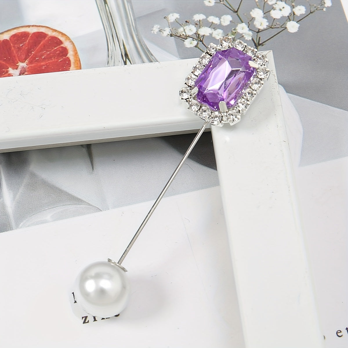 4pcs Crystal Metal Scarf Pin Rhinestone Silvery Shawl Buckle Safety Pins