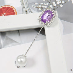 4pcs Crystal Metal Scarf Pin Rhinestone Silvery Shawl Buckle Safety Pins