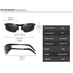 Men's Polarized Aluminum Frame Sunglasses UV400 Anti Glare Eyewear