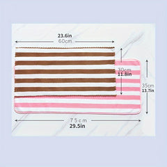 2pcs Camping Plush Towels Colorful Striped Facial Washing Towels