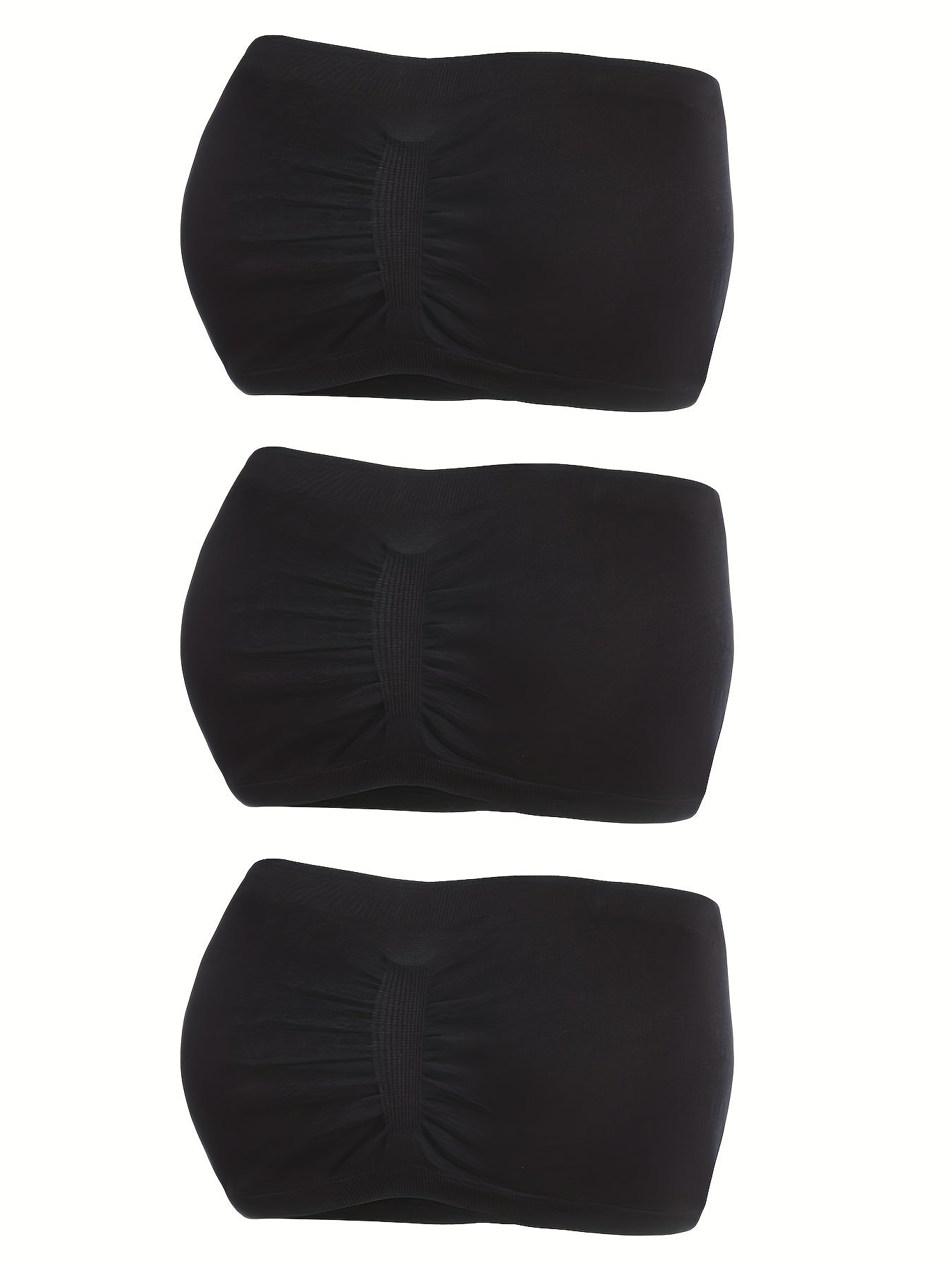 3pcs Strapless Bandeau Bras Soft Stretch Everyday Women's Lingerie