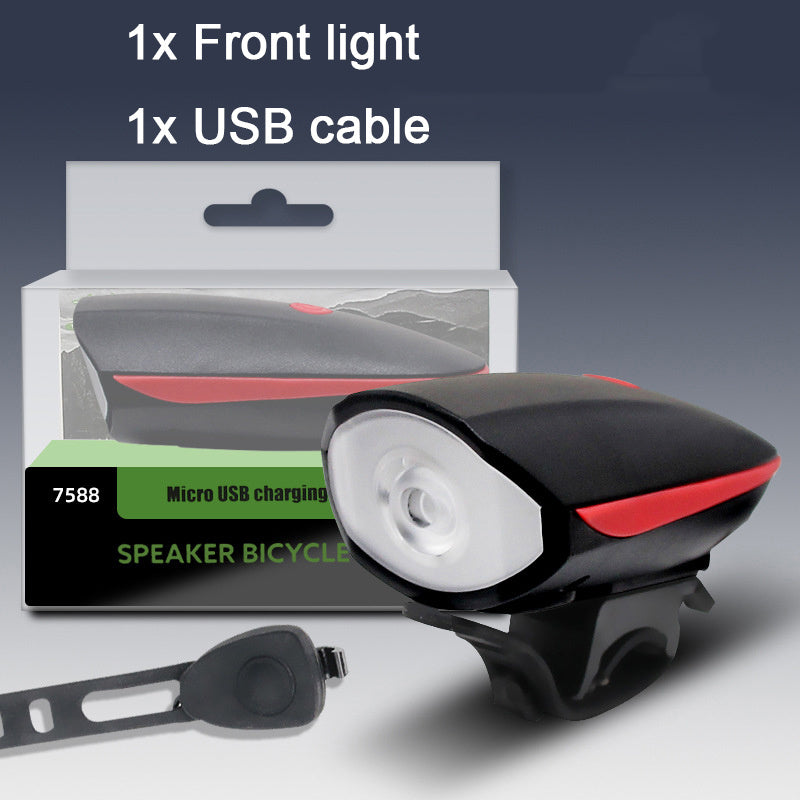 Waterproof USB Rechargeable Bike Lights LED Headlight Horn Bell Front Back Light