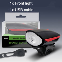 Waterproof USB Rechargeable Bike Lights LED Headlight Horn Bell Front Back Light