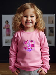 Toddler Kids Cartoon Flower Finger Print Casual Sweatshirt