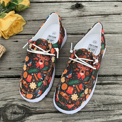 Christmas Elements Colorful Low Top Sneakers Lightweight Non slip Shoes