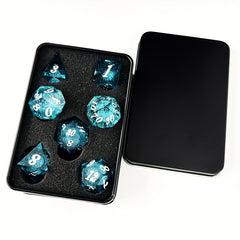 7pcs Liquid Core Dice Resin Mini Game Drinking Fun Dice Creative Tabletop