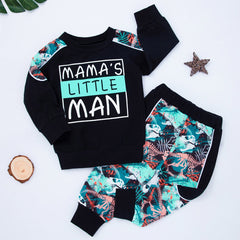 Boys Letter Print Sweatshirt Set Long Sleeve & Pants