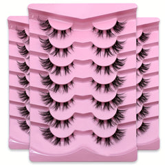 7 Pairs Cat Eye Lashes Faux Mink Wispy False Eyelashes Makeup
