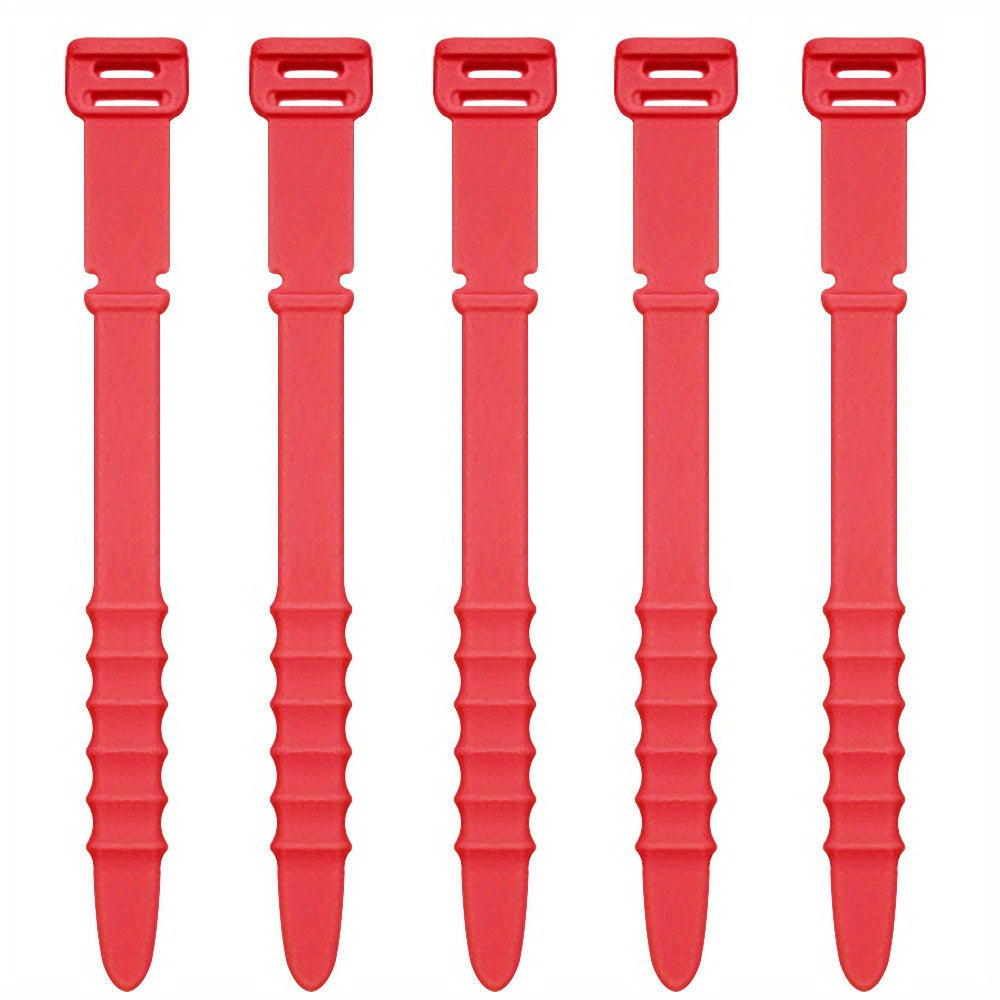 10pcs Silicone Zip Ties Fishbone Shape Cable Straps for Wire Management