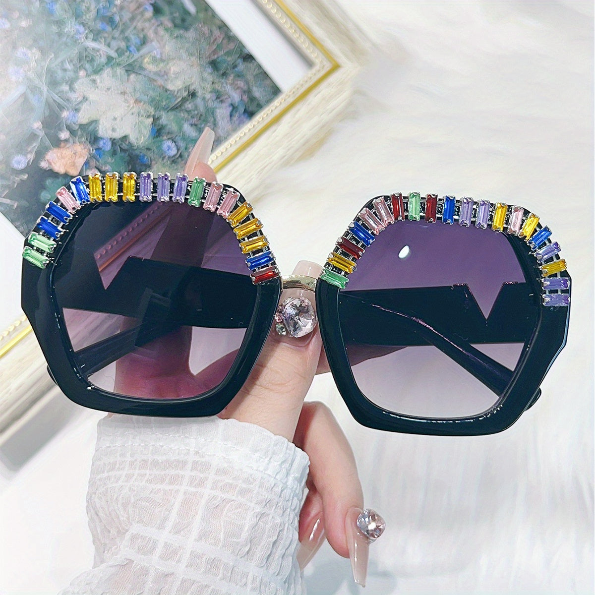 Y2K Snake Pattern Sunglasses Rhinestone Club Party Favors