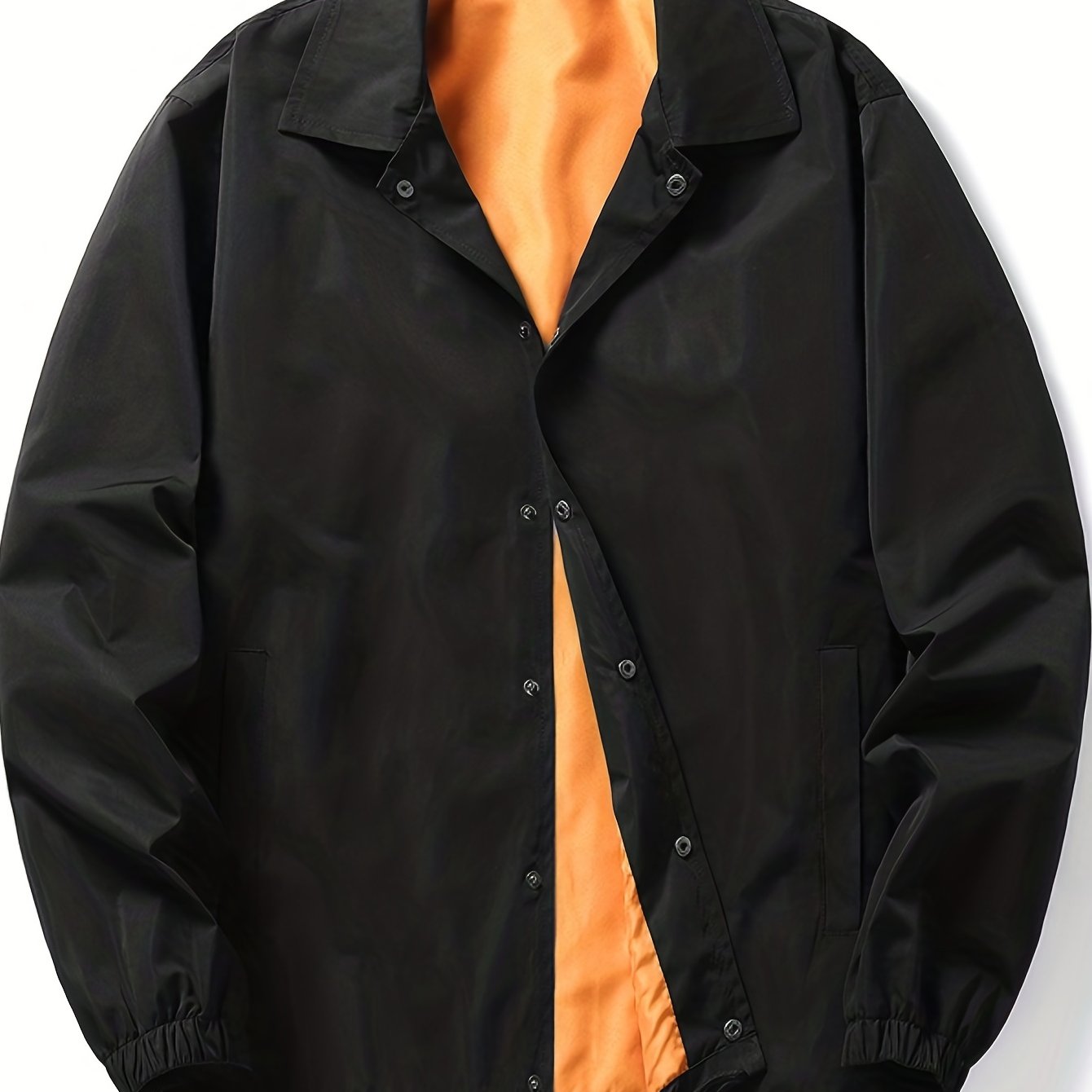 Stylish Snap Button Up Lapel Coat for Men
