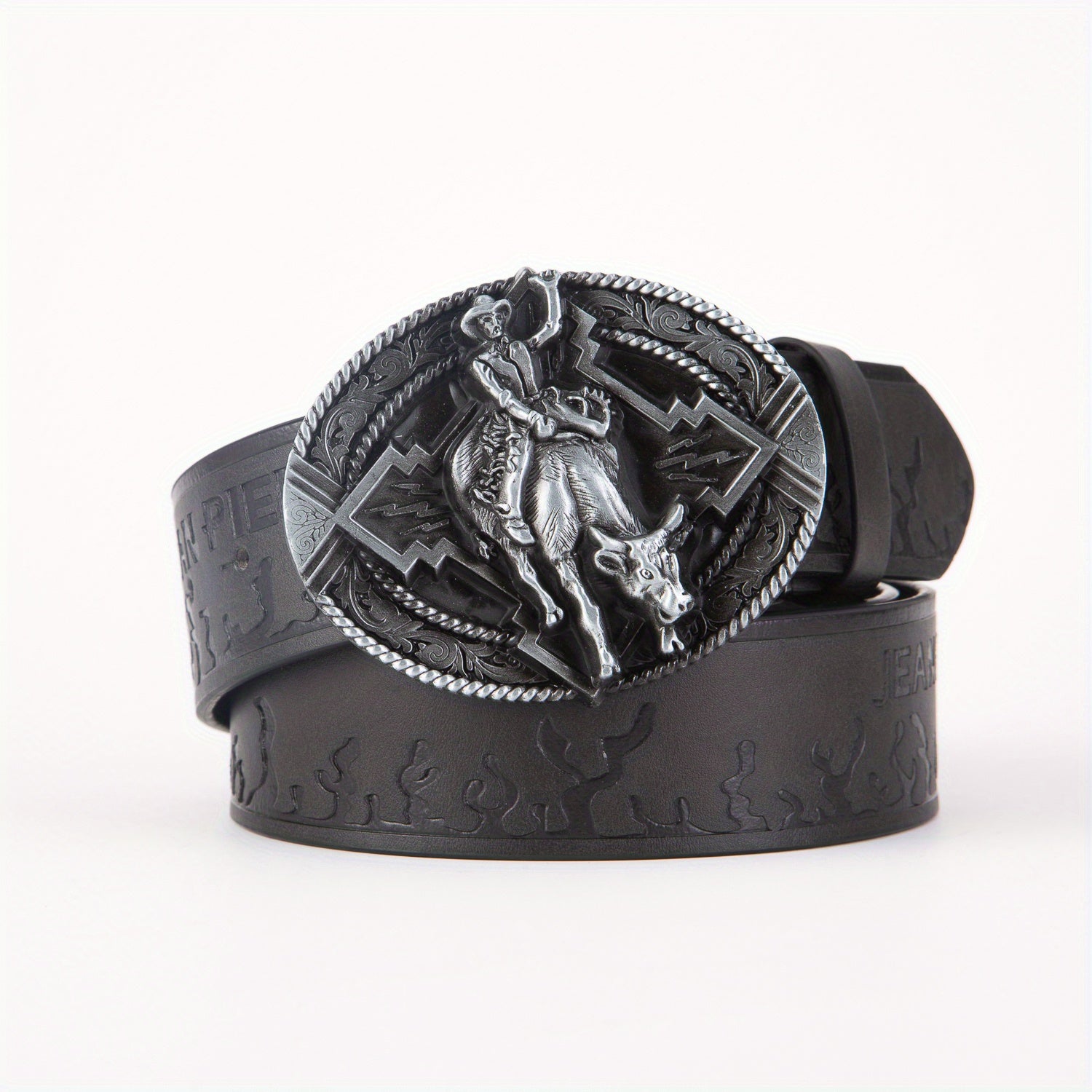 Men's Vintage Western Leather Belt with Buckle