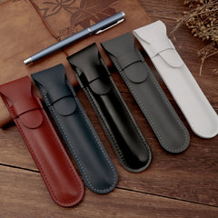 Retro PU Pencil Case Business Portable Pen Cover Flip Storage