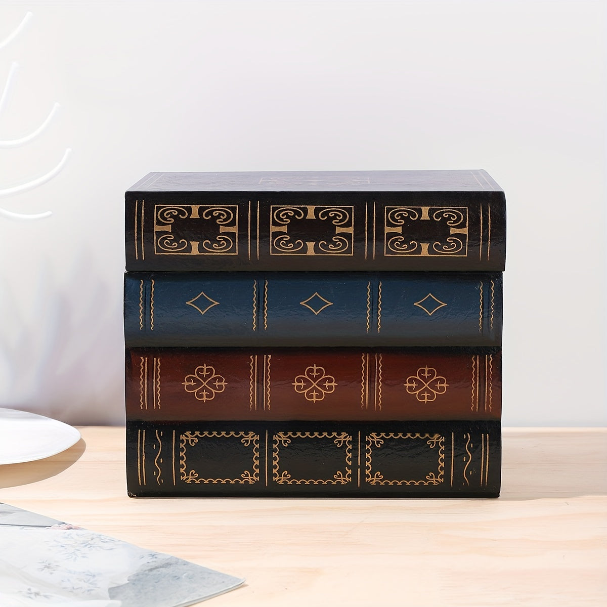 Retro Wooden Storage Box Handicraft Decor