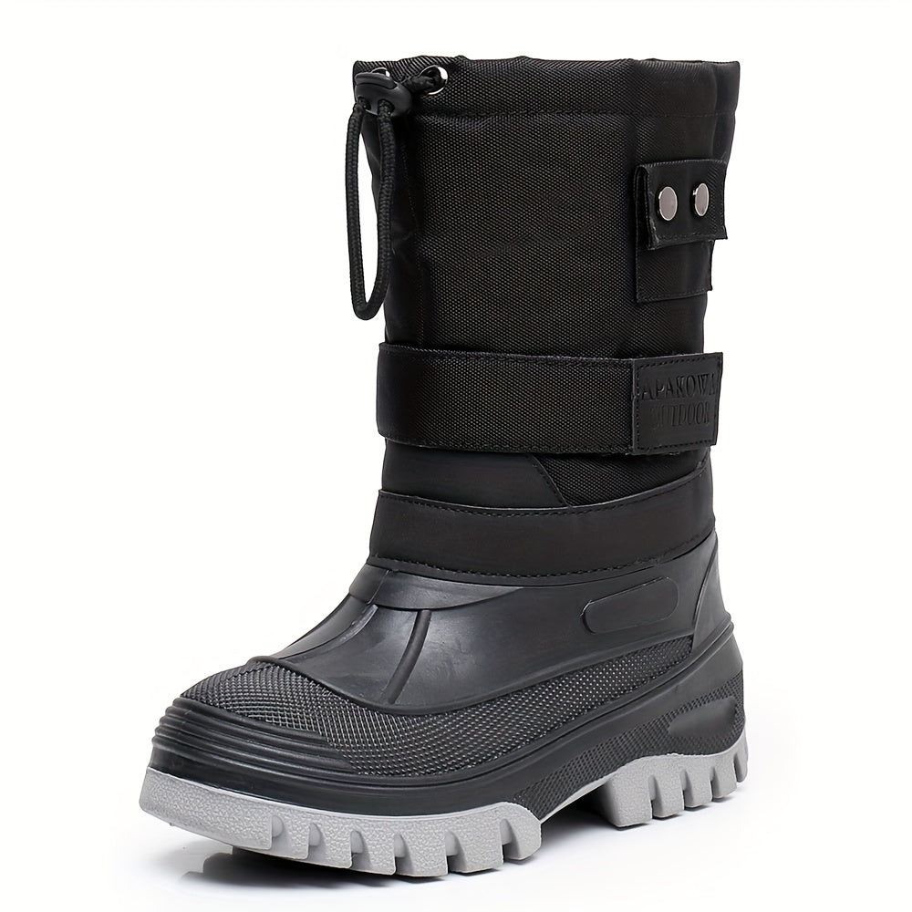 Boys' High Top Snow Boots Warm Cozy Non Slip Plush Lined Hiking Shoes