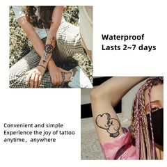 Flower Temporary Tattoo Sticker Waterproof Lasting Disposable