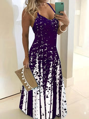 Spaghetti Dress V Neck Sleeveless Maxi Dress Women's Clothing