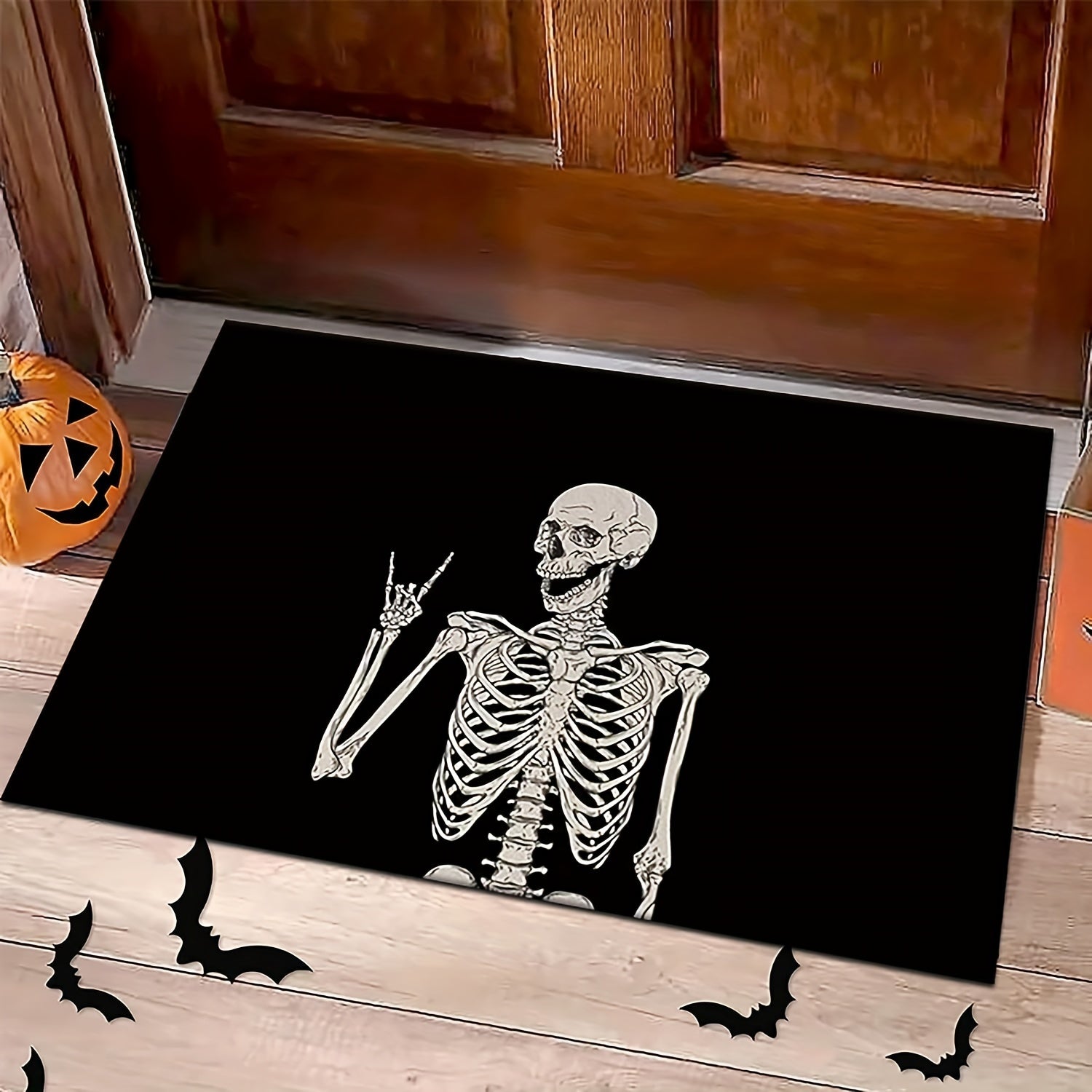 Horror Skull Pattern Welcome Doormat Anti-slip Floor Rug