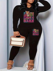 Women's Animal Print Long Sleeve V Neck Top & Leggings Outfit Set