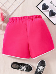 Girls Red California Print Shorts for Summer