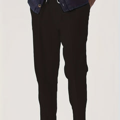 Men's Drawstring Tapered Trousers Solid Pants