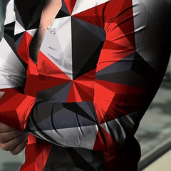 Geometric Pattern Men s Long Sleeve Shirt Spring Fall Outdoor