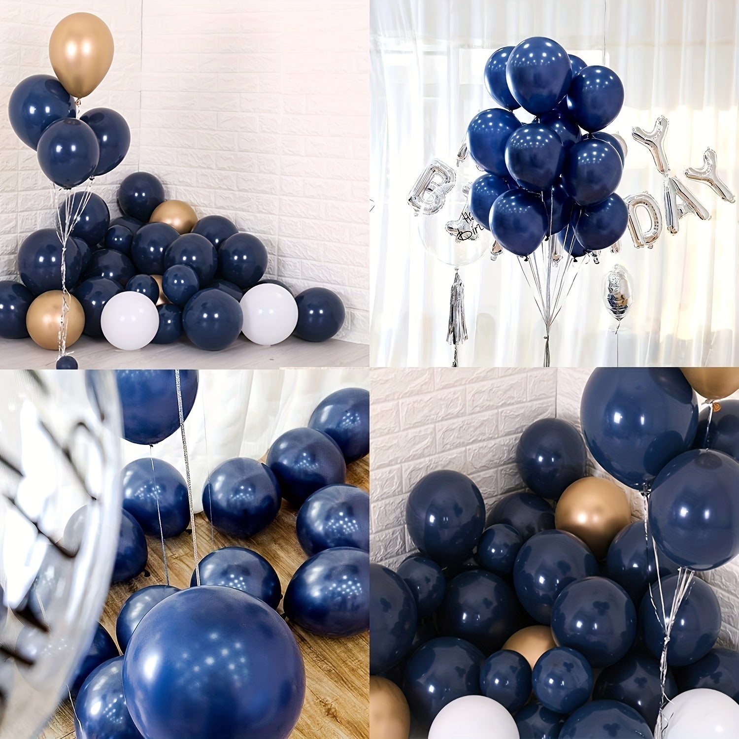 60 Navy Party Latex Balloons Garland Kit Wedding Graduation Baby Shower Decor
