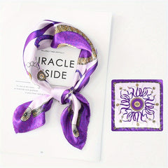 Classic Chain Print Satin Silk Square Scarf Shawl Bandana for Women