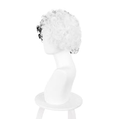 Halloween Half Half Curly Cos Wig Short Hair