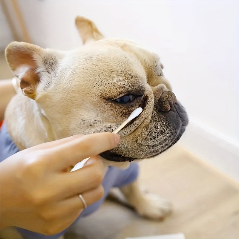 300-600 Pet Cotton Swabs Wooden Handle Cat Dog Ear Cleaning