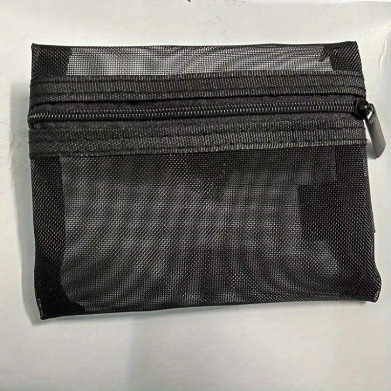 Transparent Mesh Makeup Case Organizer for Travel and Cosmetic Storage