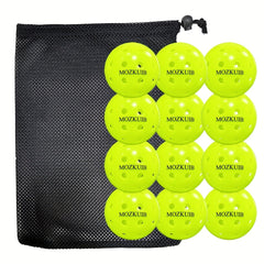 12pcs Outdoor Pickleball Balls Set Durable 40 Hole Beginner Indoor/Outdoor