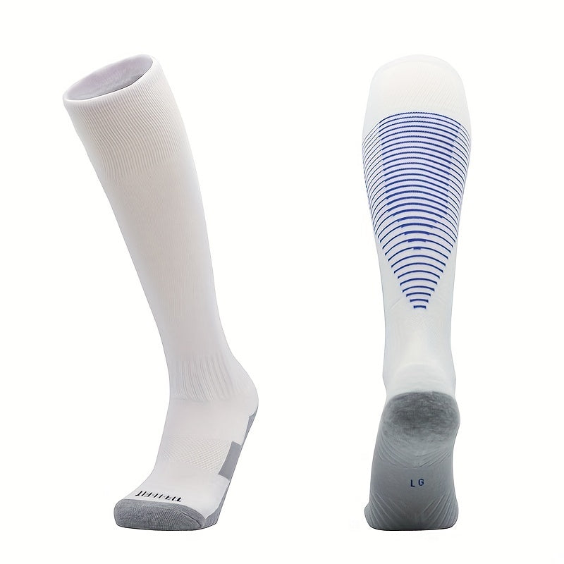 2 Pairs Anti-slip Football Socks Non-slip Sports Knee Socks