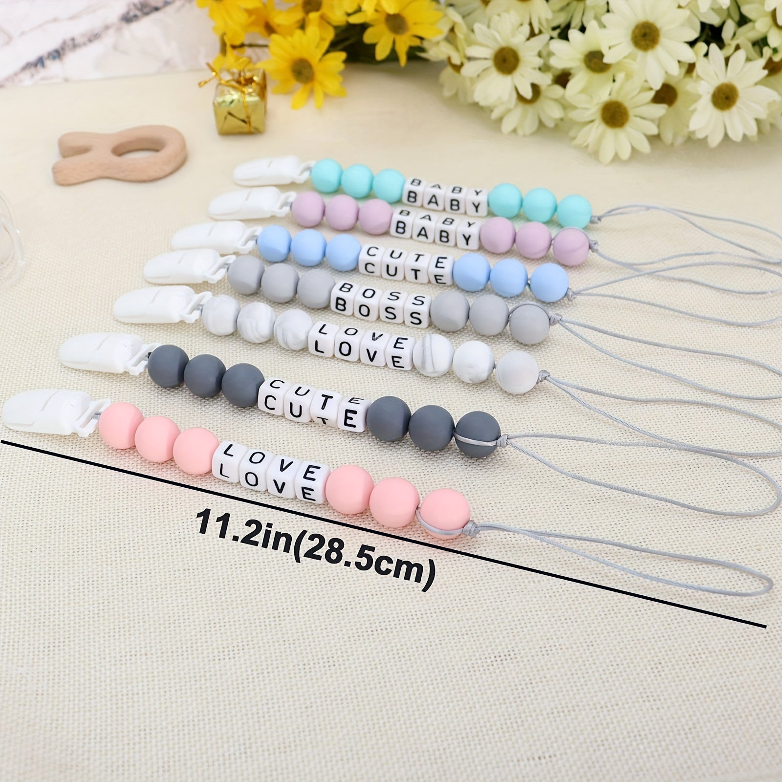 Personalized Pacifier Chain with Name for Boys & Girls - Easter Gift