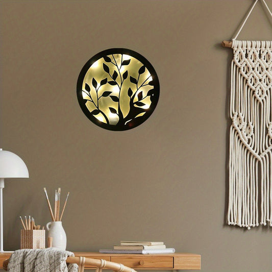 Children's Room Decoration Wall Clock LED Creative Lamp Retro Wooden Sign