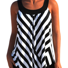 Geometric Print Tank Top & Shorts Swimsuit Set