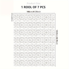 Boho Pattern Staircase Sticker 7pcs Waterproof Wallpaper 105x17