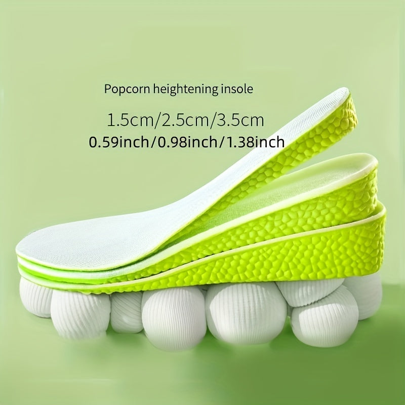 1 Pair Invisible Height Increase Insoles Green Memory Foam Shoes Sole Pad