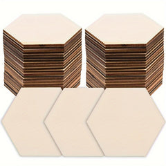 50pcs Wooden DIY Honeycomb Polygons for Home Decoration and Painting
