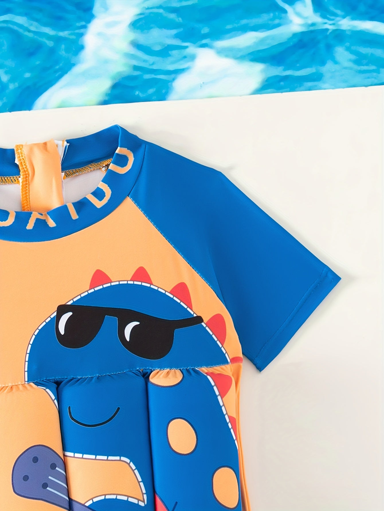 Baby Boys Dinosaur Print Swimsuit With Buoyancy Clothes