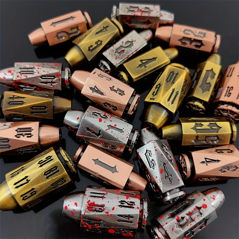 Metal Dice Set Bullet Shape 7pcs