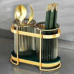 Kitchen Forks Chopsticks Holder Carbon Steel Wall Mount Countertop Storage Shelf