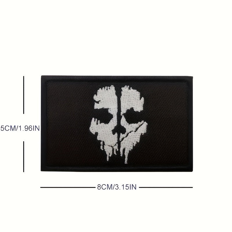 2pcs Ghost Pattern Embroidered Patches for Backpacks and Clothing