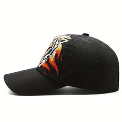 Tiger Head Print Sun Protection Cap Quick Drying Breathable Hat