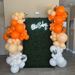 125pcs Orange Balloon Garland Kit With Yellow And Golden For Birthday