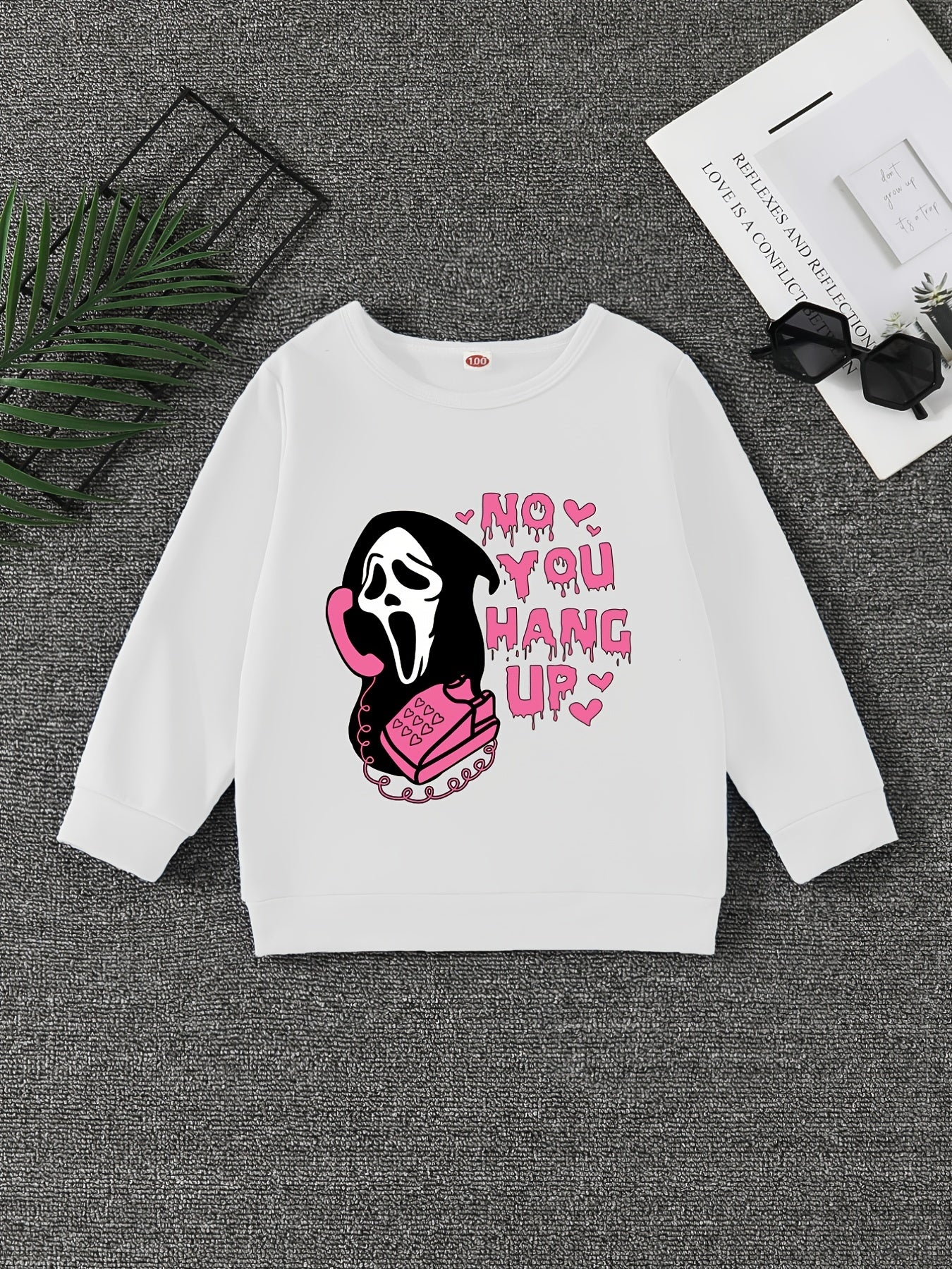 Girls' ''No You Hang Up'' Graphic Sweatshirt Halloween Clothing