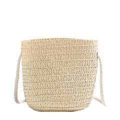Kids Straw Woven Shoulder Bag Handbags Mini Coin Purse For Girls