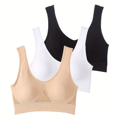 3pcs Soft Sports Bras for Women, Breathable Workout Activewear