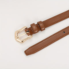 Golden Lace Buckle Head Leather Belt for Kids