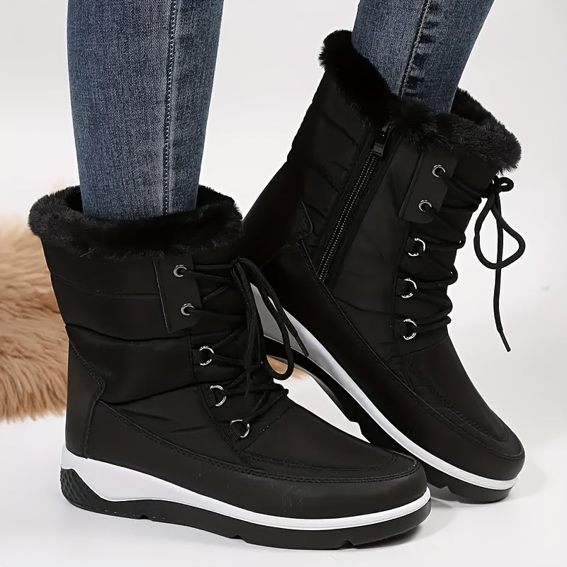 Women's Winter Snow Boots Waterproof Fleece Lined Non Slip Mid Calf